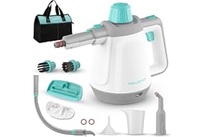 ‎HAUSHOF HAUSHOF Dampfreiniger Handgerät 450ml, 1200W Hand Dampfreiniger für alles mit 8 Zubehör, 3,0 bar Dampfdruck zum Erweichen von Schmutz und Fett von Böden, Fenstern, Küchen, Toiletten, Auto