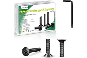 50 Stück M3 x 8 mm Senkkopfschrauben Schwarz, Bolatus 304 Edelstahl Schrauben Torx Senkkopfschrauben mit Torx Schlüssel und Box nach Norm ISO 14581 für Maschinen und Geräte, Außenanlagen, Möbel, Holz