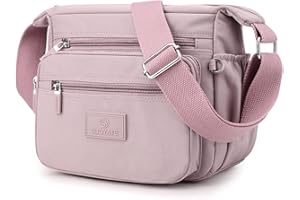 PORRASSO damska torba na ramię, torba na ramię, wiele kieszeni, nylonowa, torba na podróż, turystyka, do codziennego użytku