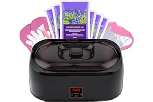 Henlivy Set de Baños de parafina - Calentador de parafina de 4000 ml y set a juego. Disfruta de un baño de parafina y mima tus manos y pies (negro)