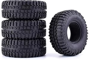 KINGCOO 4PCS RC Crawler Rubber Tires 1.9 inch Wheels Tyres for 1:10 RC Rock Crawler Car Off-road Model Car for Axial SCX10 90046 CC01 D90 D110 TF2 Tamiya Parts (100MM)