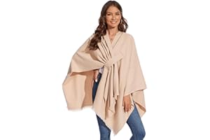 colornival Chal Elegante para Mujer Capa Frontal Abierta Poncho Suave, Adecuado para Primavera, Otoño e Invierno