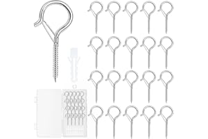 VMUTGA 20 Pezzi Ganci a Vite, Ganci a Vite con Chiusura di Sicurezza, Ganci da Soffitto per Appendere Piante in Vaso, Lampadari, Amache, Decorazioni, Argento
