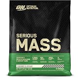 Optimum Nutrition Serious Mass Prote&iacute;na para Ganar Peso, Sabor Cookies and Cream, 5.45kg, 16 Servicios
