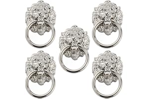 Housoutil Löwenkopf Möbelgriff Einloch Zinklegierung 5 Stück Vintage Schrankgriff Elegante Türknöpfe Für Schubladen Kleiderschränke