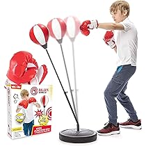 Punching Ball Per Bambini Con Guantoni - Altezza Regolabile 122-147 Cm | Base Con Acqua O Sabbia - Foto 5