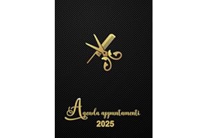 Agenda appuntamenti 2025: per parrucchieri giornaliera un giorno per pagina con orari , Intervalli di 30 minuti | A4 grande -12 mesi italiano .