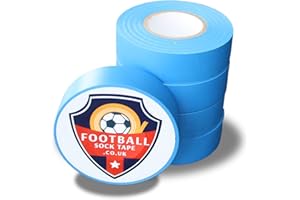 FOOTBALL SOCK TAPE LTD 10x Blue Football Sock Tape Rolls. 20 Metre Shin Pad Tape. Sock Tape. Football Tape. Soccer Tape. Hockey Tape.