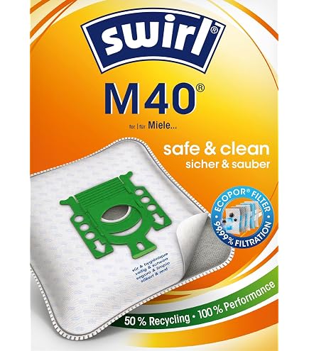 40 Sacchetti Per Aspirapolvere Mr. Clean Compatibili Miele S4711 S5211 S4210