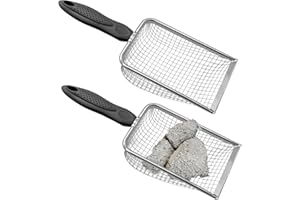 Runyu® 2 Stück Gartensieb Metall Kompostsieb Garten Sandsieb mit Rutschfester Griff, Edelstahl Durchwurfsieb 3,8mm und 5mm Masche Sieb für Erde Sand Steine Kompost