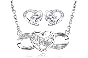 LYL.Adorer Schmuckset Silber 925 Damen,Halskette Armband Ohrringe Unendlichkeit,Geschenk für Sie