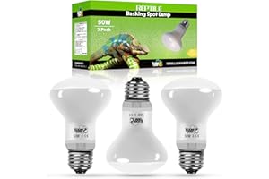 LUCKY HERP Reptile Heat Lamp 3 Pack 50W, UVA Heat Lamp Bulb for Reptile, Tortoise Basking Spot Light Bulb for Vivarium, Lizard, Bearded Dragon, Gecko, Puppy, Chick