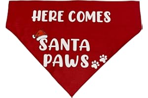 For The Fur Kids Santa Paws Dog Bandana for Christmas: Quirky Bandana for Pets