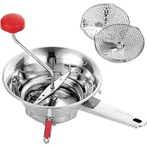 Passaverdure Acea In Acciaio Inox 18/8 – Diametro 24 Cm, 3 Dischi Intercambiabili Con Piedini Fissi, Per Patate E Frutta