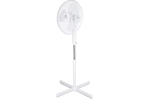 TRESKO AERSON Ventilateur sur pied 40 cm | Ventilateur réglable en hauteur jusqu'à 120 cm | Débit d'air élevé et très silencieux | Éolienne avec 3 vitesses | Fonction d'oscillation env. 80°