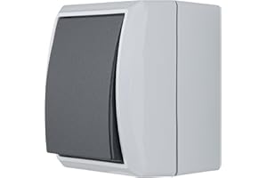 REV AquaForm, Ausschalter - Wechselschalter Feuchtraum IP44, Aufputz, grau