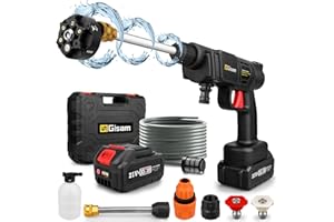 Highsam Hidrolimpiadora Portátil Máx 30 Bar 435 PSI Pressure Washer con 2 Baterías de 3Ah, Multijet Hydro Shot, Utilizable como Pulverizador de Espuma, Pulverizador a Presión