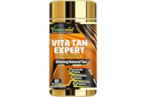 VITAMINNICA BECAUSE YOUR HEALTH MATTERS Vitaminnica Vita Tan Expert- Tanning Accelerator Capsules- Natural Sun Protector - 60 Vegan Capsules - Natural Beta Carotene with Carrot Powder, L-Tyrosine, Copper