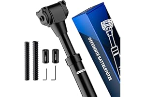COICER Tija Telescopica 27.2/30.9/31.6 mm, Barra 3 en 1 para Tija Telescopica MTB, 2 Adaptadores, 2 Muelles, Suspension MTB de Aluminio de 375 mm, con Suspensión de hasta 120 kg, para Bicicleta
