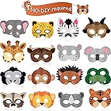 Blulu 16 Piece Animal Masks Animal Costume Party Favors with 16 Different Animal Face for Petting Zoo Farmhouse Jungle Safari
