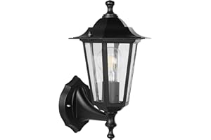 ‎EGLO EGLO Außen-Wandlampe Laterna 4, 1 flammige Außenleuchte, Wandleuchte aus Aluguss in Schwarz und Glas in Transparent, E27 Fassung, IP44