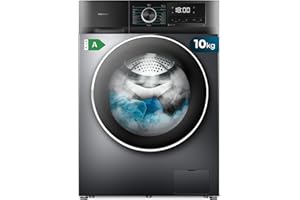 Cecotec Lavadora 10Kg de Carga Frontal Bolero Dresscode 10500 Inverter Steel A. 1950W, 1400 rpm, Motor Inverter Plus, Bajo Consumo, 16 Programas, Lavado con Vapor, Delay Start, Acero