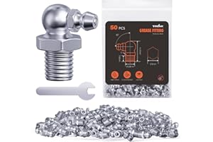 TRILINK M6 Grease Nipples, Metric Grease Fittings with 90-Degree Angle, Grease Nipples Kit with Wrench for Quick Installation – Ideal for Automotive, Agricultural & Industrial Machinery (50pcs)