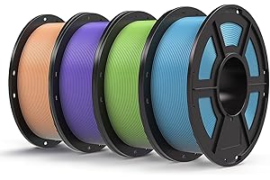 ANYCUBIC PLA Filamento 1,75 PLA, 4KG PLA Filamento para Impresora 3D con Carrete Desmontable, Filamento de ldentificación Inteligente, Rosa melocotón+Violeta interestelar+Turquesa tropical+Spring Leaf