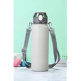 304 L &Ccedil;elik Gri 800 ml Askılı ve Pipetli Matara Suluk cin411gr-8