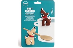 OTOTO Best Buddies Dog Kitchen Spoon Holder, 2 Pack - Cooking Spoon Rest for Kitchen Counter - Spatula, Ladle Holder, Kitchen Utensil Holder - Heat Resistant & Dishwasher Safe Utensil Rest