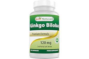 Best Naturals, Ginkgo Biloba Extract - Double Strength Ginkgo Biloba, 120mg, 120 Capsules (120 Count (Pack of 1))