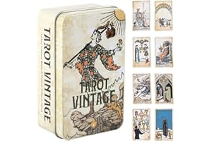 KEDIDO Cartas Tarot, 78Cartas del Tarot para Principiantes del Destino Tarjetas de Juego de Adivinación del Destino,Juegos de Mesa de Fiesta Familiar para Principiantes