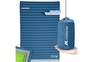 NORDMUT® Samopompująca się karimata dla 2 osób – materac outdoorowy 10 cm, bardzo wygodny – materac dmuchany, samopompujący dla dziecinnie prostego pompowania, odporny na warunki atmosferyczne materac