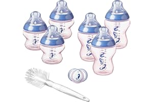 Tommee Tippee Biberon Kit Naissance pour Nouveau-né, Closer to Nature, Rose et Décoré