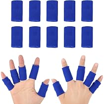 EULANT Manchons Doigts Élastiques Coton - Lot De 10 - Protection Sport Arthrite Basketball Volleyball