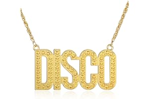 HERDEAR Disco Necklace Hippie Costume Outfit Accessories Hippie Peace Necklace 80s Jewellery Vintage Disco Fancy Dress Chain for Kids Women Men 50s 60s 70s 80s Disco Theme Party