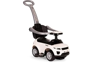 ‎COIL COIL Rutschauto ab 1 Jahr mit Schiebestange 614 W - Baby Car Rutschauto für Kinder - 3-in-1 Design - Bobby Car Zubehör - Rutscherfahrzeug - Bobby Car mit Stange Lenkrad (Weiß)