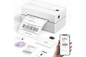 KNAON Bluetooth termisk fraktetikettskrivare, 4 x 6 trådlös termisk adressetikettskrivare för småföretag, kompatibel med iPhone, Android,Windows,Mac,Chromebook —Fungerar med eBay Shopify USPS