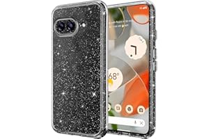 Anfire Glitzer Handyhülle Kompatibel mit Google Pixel 9a Hülle Glitzer,Bling Glitter Stoßfest Handyhülle mit Kameraschutz,Glitzert Durchsichtige Transparent Schutzhülle für Frauen und Mädchen
