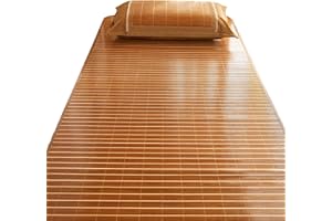 X1NGFU Summer Sleeping Mat,Bamboo Mat Bed,Summer Cooling Sleeping Pad,Foldable Rattan Mattress,Cool Pad Cooling Bed,Summer Bedding,Double-Sided Use,for Home School Dormitory Single (100x190cm/39.4x75in)