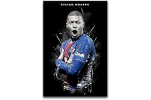 BDTSRT Impression sur Toile 60X90cm sans Cadre Football Abstract Art Kylian Mbappe Poster Decorative Bedroom Painting