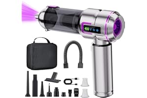 Lyiazsoy Aspirateur à Main Rechargeable, aspirateur sans Fil Puissant de 27000 PA, Vitesse de Rotation de 220000 Tours/Minute, adapté au Nettoyage des Voitures, des Bureaux et des Poils d'animaux