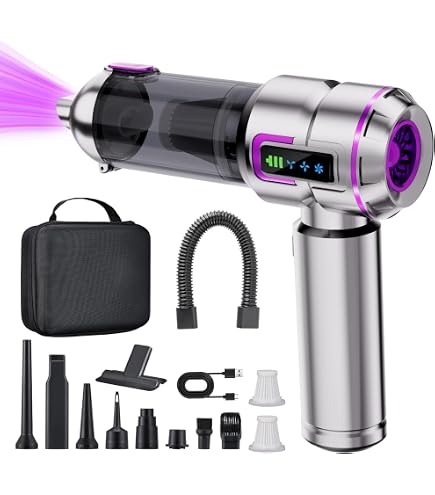 Miloll Mini Aspirateur Voiture Portable 106W - Aspirateur à Main Avec Cordon 4,9m, Sac Et Accessoires - Noir