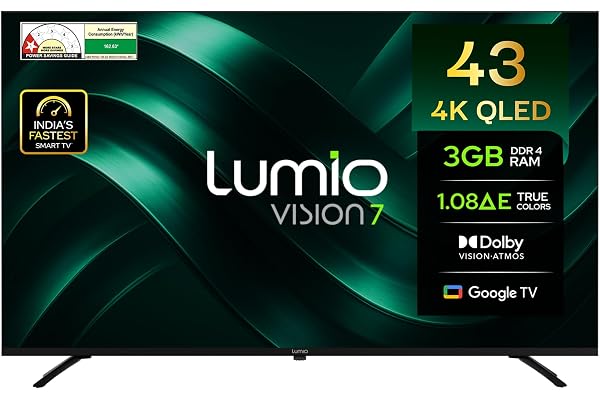 Lumio Vision 7 109 cm (43 inches) 4K Ultra-HD Smart QLED Google TV FTW1-ADSG