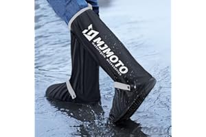MJMOTO Copriscarpe da moto a tubo alto, creativo, impermeabile, riutilizzabile, per moto, ciclismo, stivali da pioggia, impermeabile, copriscarpe (XXL)