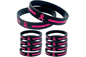 Shenrongtong Brustkrebs-Bewusstseins-Armbänder, rosa Schleife, Brustkrebs-Bewusstseins-Silikon-Armbänder, Brustkrebs-Bewusstseins-Geschenke, Partyzubehör, Gastgeschenke