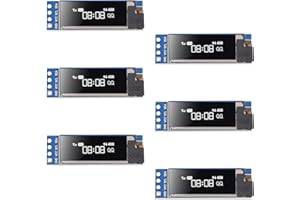 DORHEA 6PCS 0.91'' I2C OLED Display Module IIC 0.91 inch I2C LED DC Display Module White I2C LCD 128x32 Screen Driver 3.3V~5V