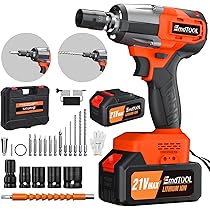 Avvitatore A Impulsi Brushless 1/2'' 500 Nm Con 2 Batterie 3.0Ah - Set Professionale Per Auto E Fai-da-te