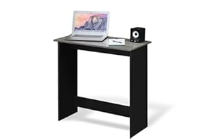 Furinno Simplistic Scrivania per Computer, Legno, Grigio/Nero (French Oak Grey/Black), 39.37 x 80 x 75.57 cm