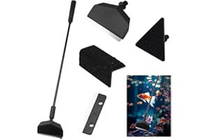 DHISPERARES Set de Limpieza para Acuarios 3 en 1 Accesorios Limpieza Acuarios, Rascador de Algas Accesorios de Limpieza para Acuarios, Cepillo Rectangular Triangular Ajustable Juego de herramientas de limpieza